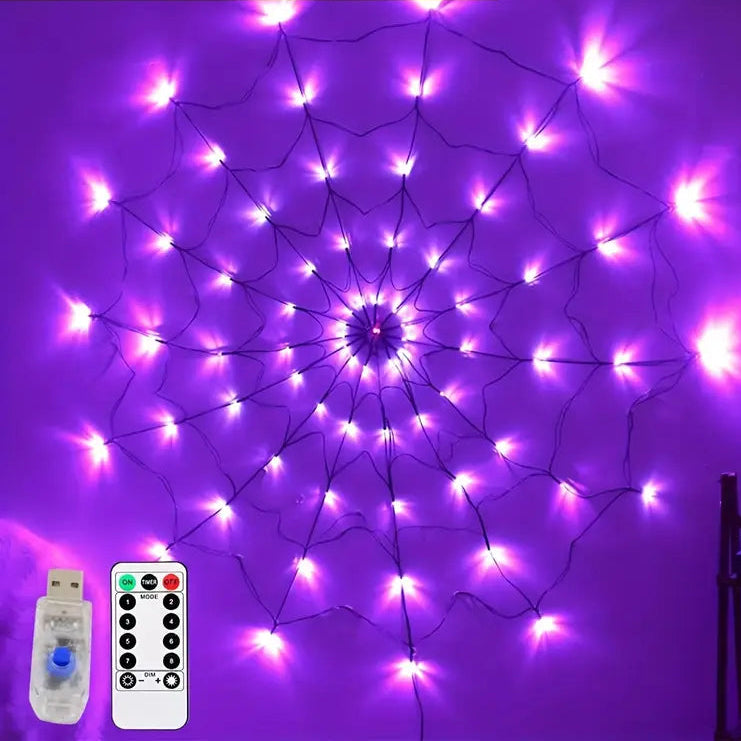 Halloween Spinnennetz Lichterkette