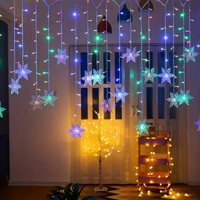 Schneeflocken Lichtervorhang für Weihnachten