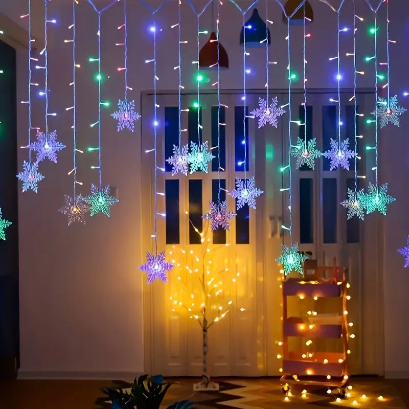Schneeflocken Lichtervorhang für Weihnachten