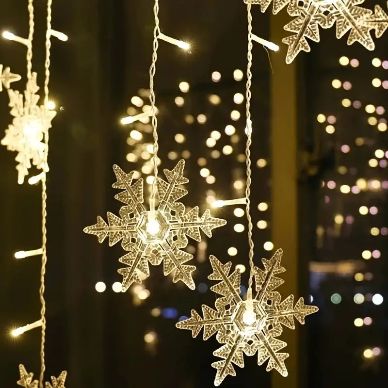 Schneeflocken Lichtervorhang für Weihnachten