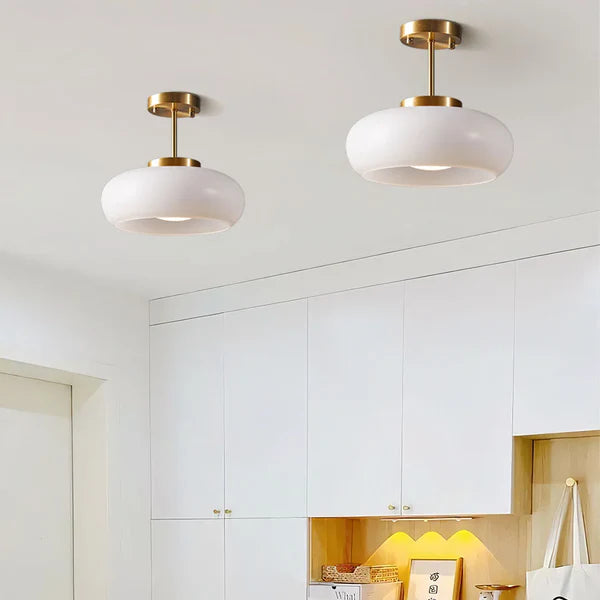 Bauhaus Deckenleuchte aus Glas