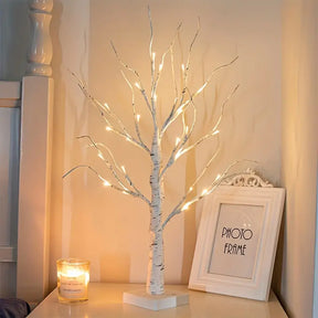 2er Set 24 LED Birkenbaum Lichter für Weihnachten & Dekoration