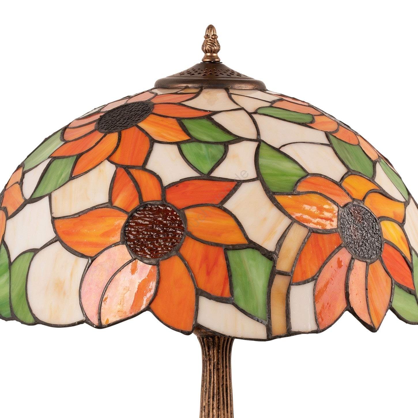 Sonnenblumen-Tischlampe aus Buntglas