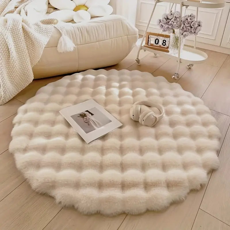 Tapis style fourrure de lapin moelleux