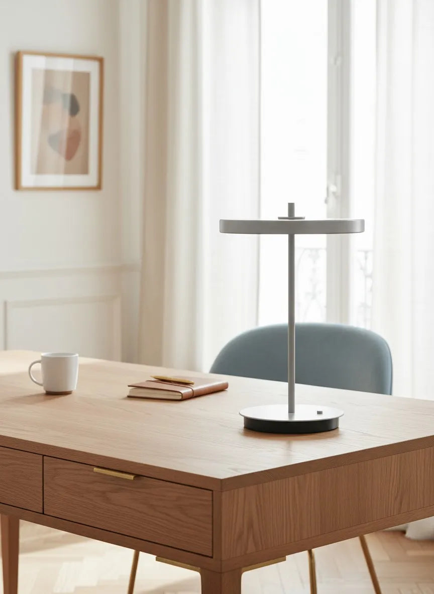 Avelune Industrielle Tischleuchte aus Metall und Acryl mit LED-Beleuchtung