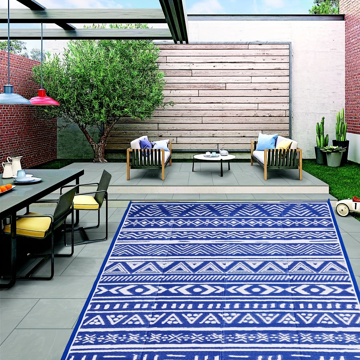 Tapis réversible élégant pour le jardin et la terrasse