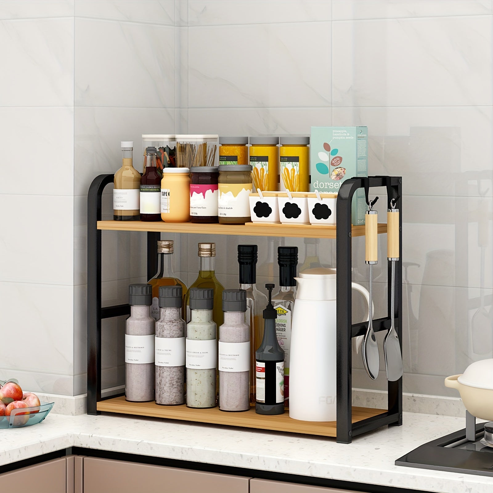 Edelstahl Küchen Gewürzregal platzsparender Organizer Küche