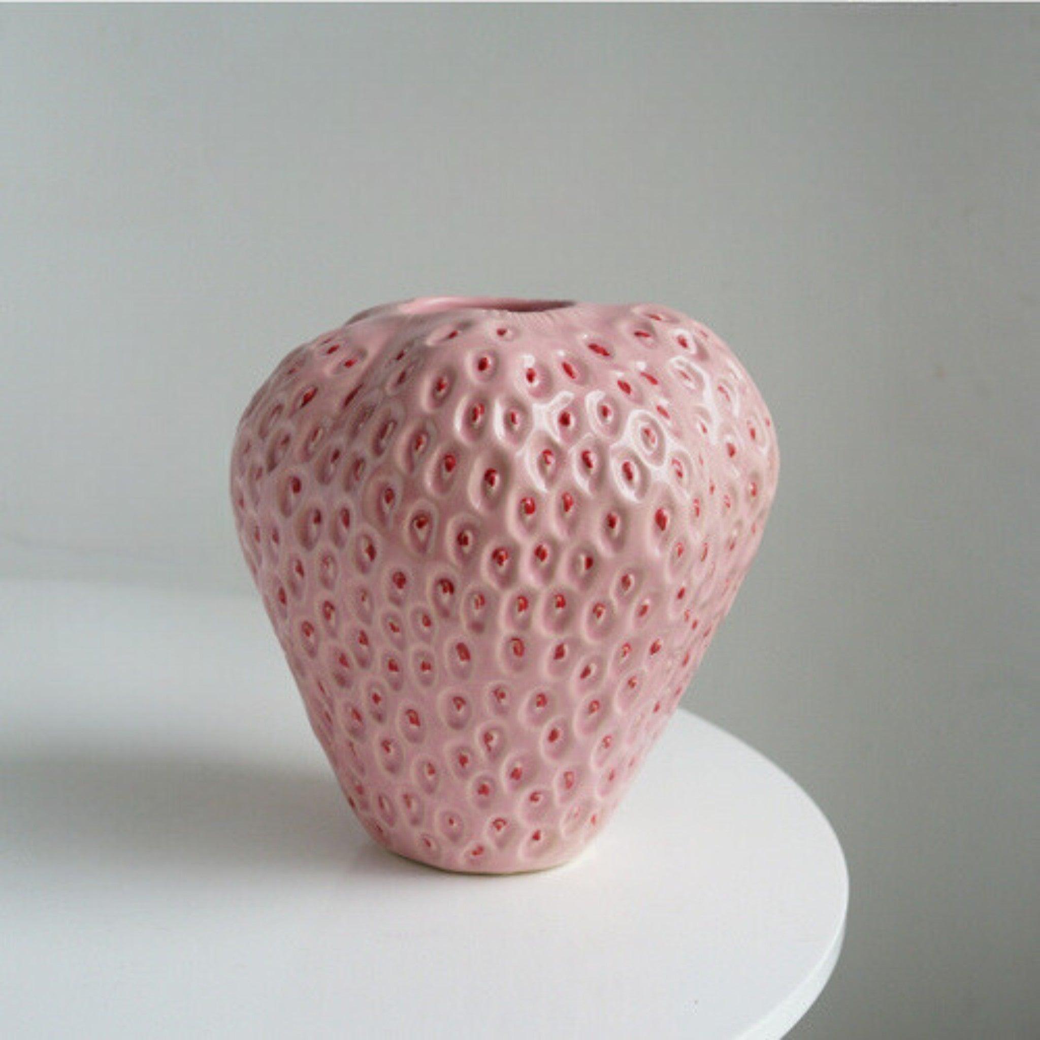 Erdbeer-Deko Vase aus Keramik – Perfekt für Blumen & Tischdeko-Aster Selection