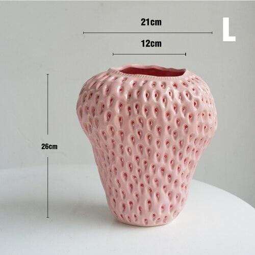 Erdbeer-Deko Vase aus Keramik – Perfekt für Blumen & Tischdeko-Aster Selection