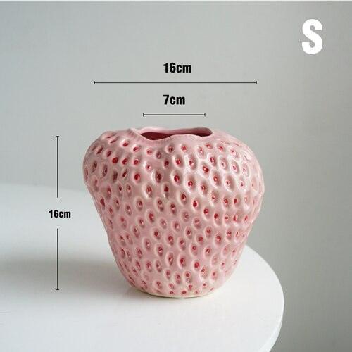 Erdbeer-Deko Vase aus Keramik – Perfekt für Blumen & Tischdeko-Aster Selection