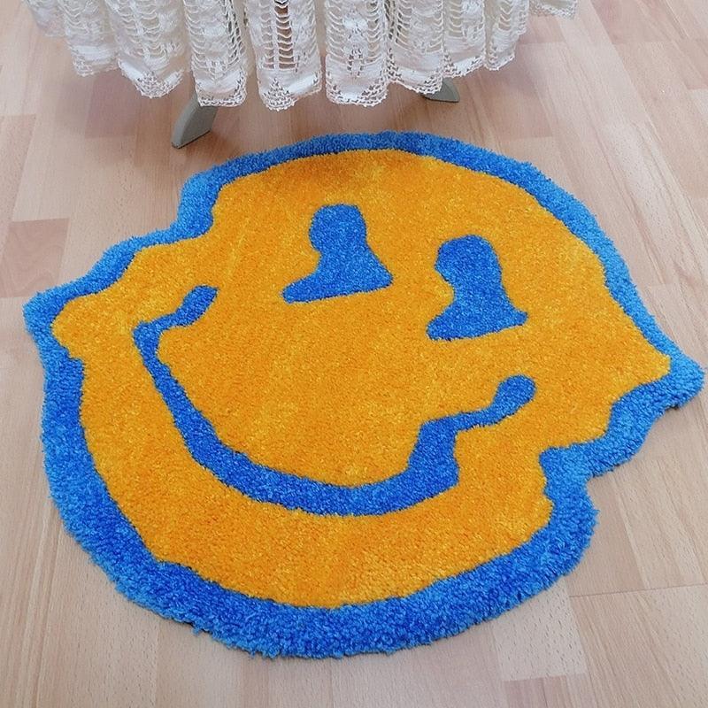 Bunter Trippy Gesichtsteppich modern kreativ rutschfest Wohnzimmer