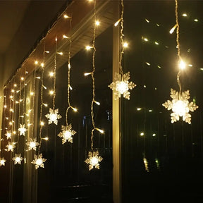 Schneeflocken Lichtervorhang für Weihnachten