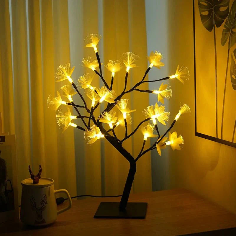 Verzaubernde Bonsai-Lampe mit Rosen