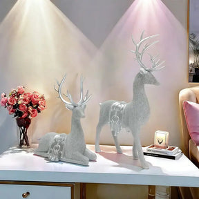 Art Deco Reh Figuren für Weihnachten & Festliche Dekoration
