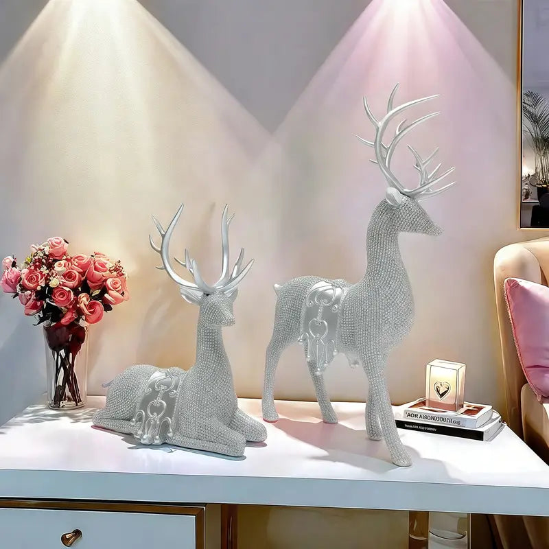 Art Deco Reh Figuren für Weihnachten & Festliche Dekoration