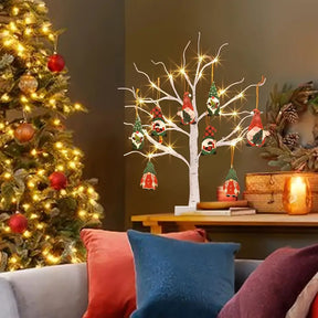 60cm Birkenbaum Weihnachtsdeko mit Gnom Figuren für Weihnachten & Festtagsfeiern