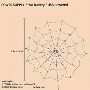 Halloween Spinnennetz Lichterkette