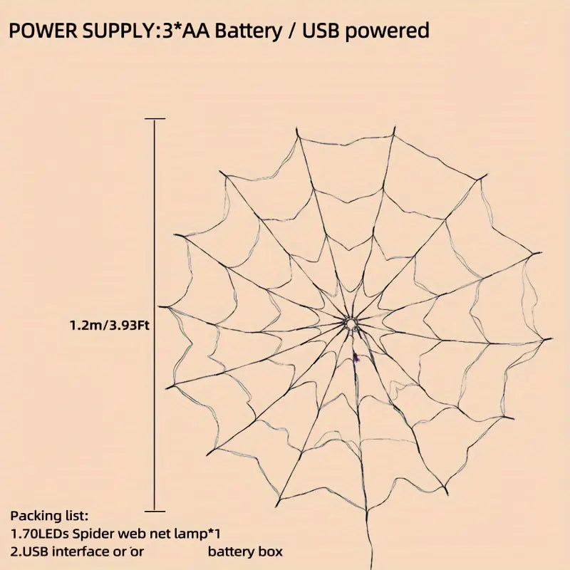 Halloween Spinnennetz Lichterkette