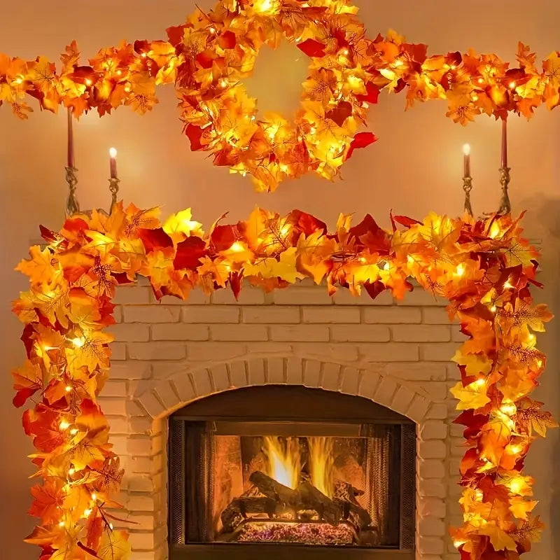 Halloween Ahornblatt Lichterkette