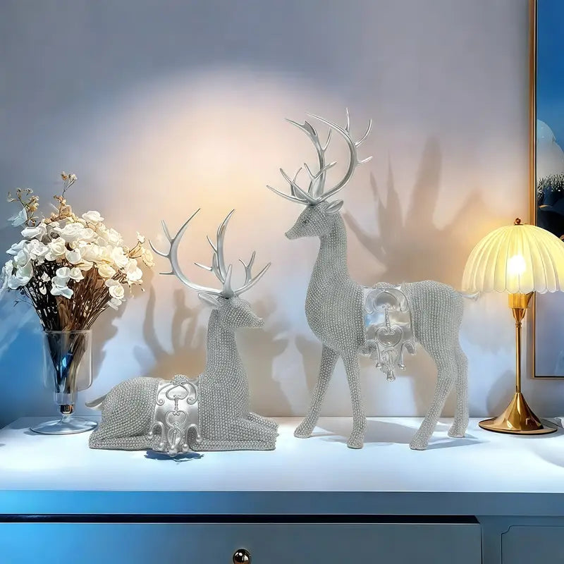 Art Deco Reh Figuren für Weihnachten & Festliche Dekoration