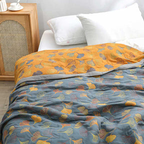 Ginkgo Leaf Reversible Cotton Quilt