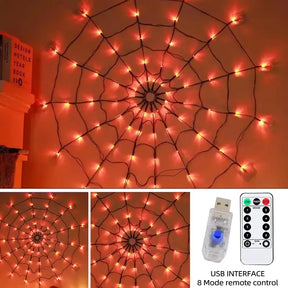 Halloween Spinnennetz Lichterkette