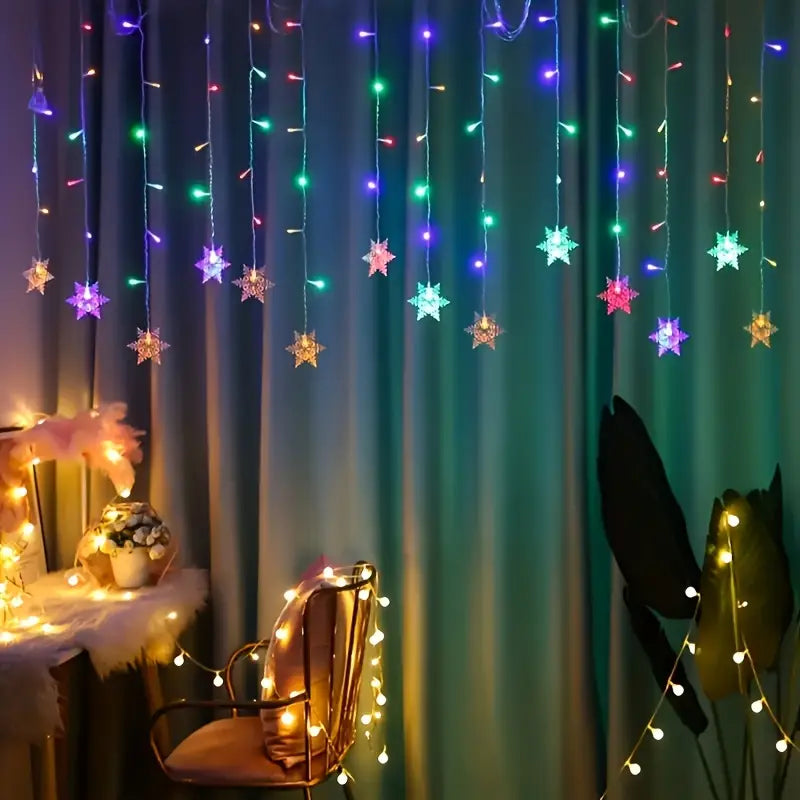 Schneeflocken Lichtervorhang für Weihnachten