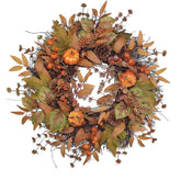 Halloween & Weihnachts Türkranz – Herbstkranz mit Kürbissen
