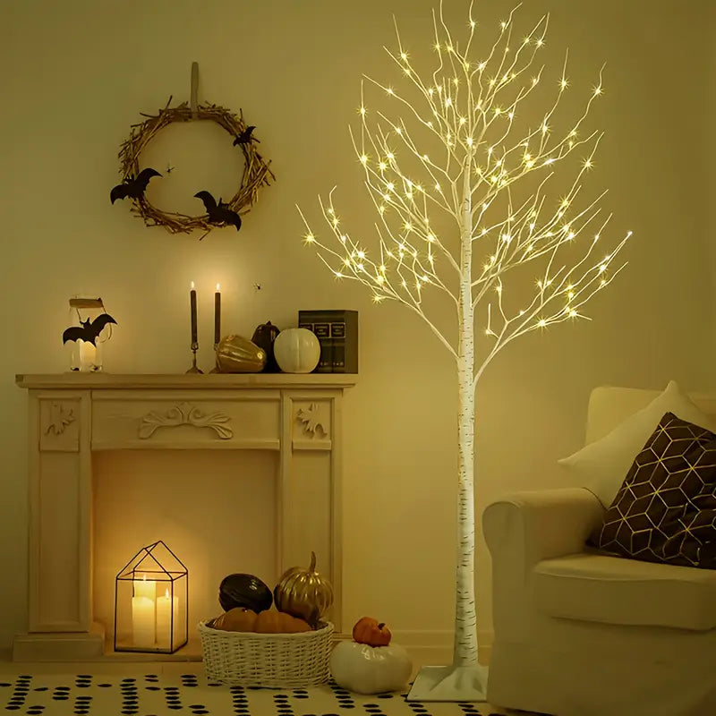 Halloween & Weihnachten LED Birkenbaum