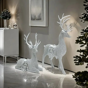 Art Deco Reh Figuren für Weihnachten & Festliche Dekoration
