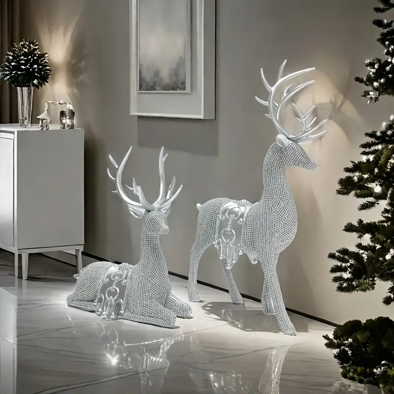 Art Deco Reh Figuren für Weihnachten & Festliche Dekoration