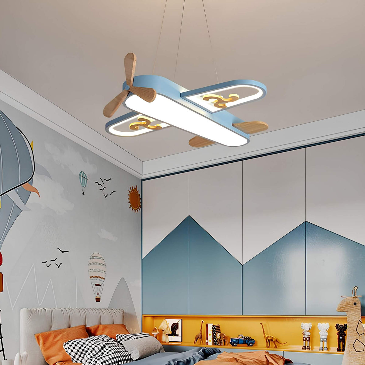 Charmante suspension LED en forme d'avion pour enfants