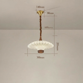 Elegante LED Pendelleuchte Walnuss