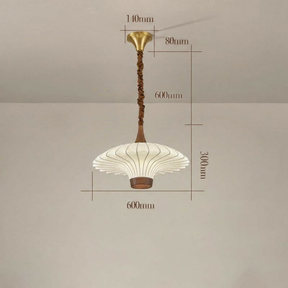 Elegante LED Pendelleuchte Walnuss