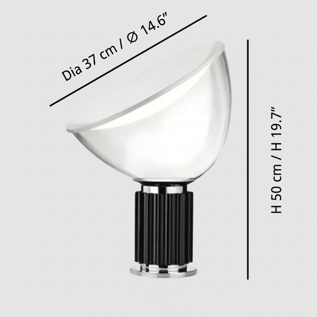 Skulpturales Tischlampendesign aus Metall