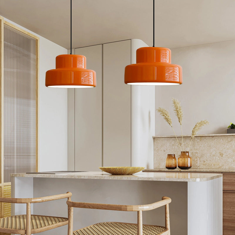 Bauhaus Pendelleuchte in Orange