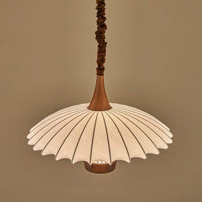 Elegante LED Pendelleuchte Walnuss