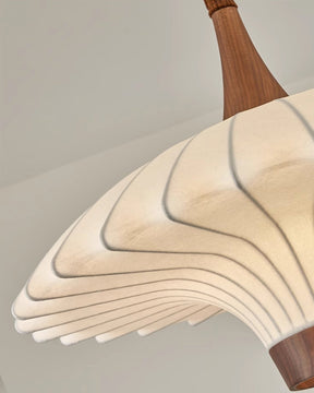 Elegante LED Pendelleuchte Walnuss