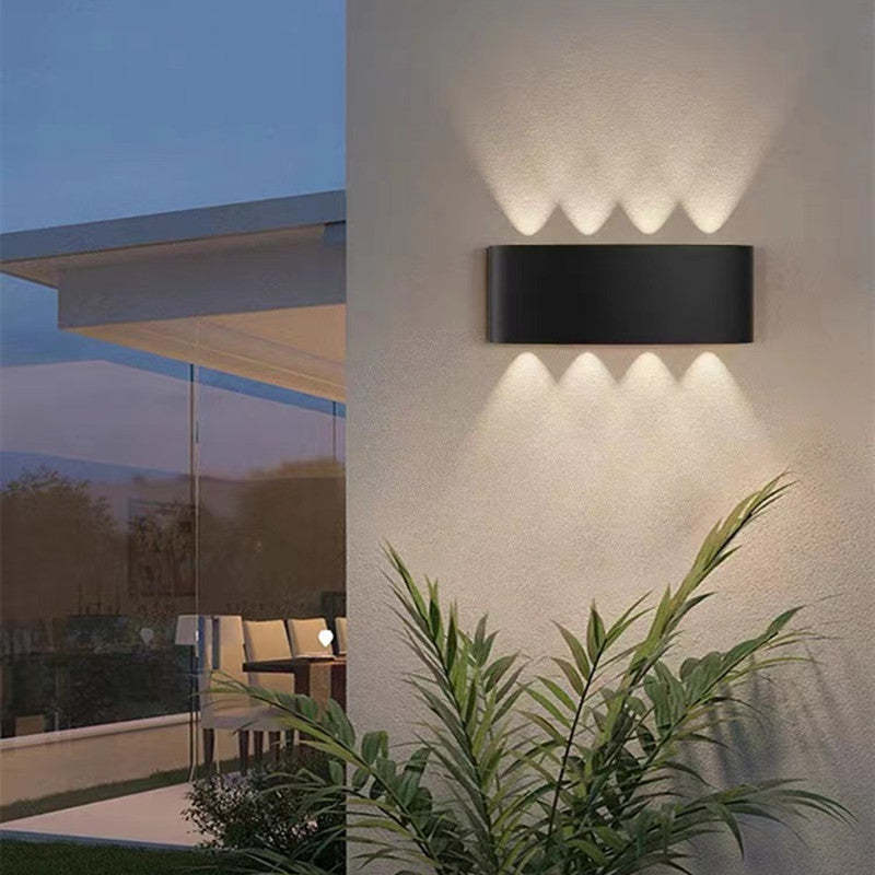Rechteckige LED Außenwandleuchte Aluminium