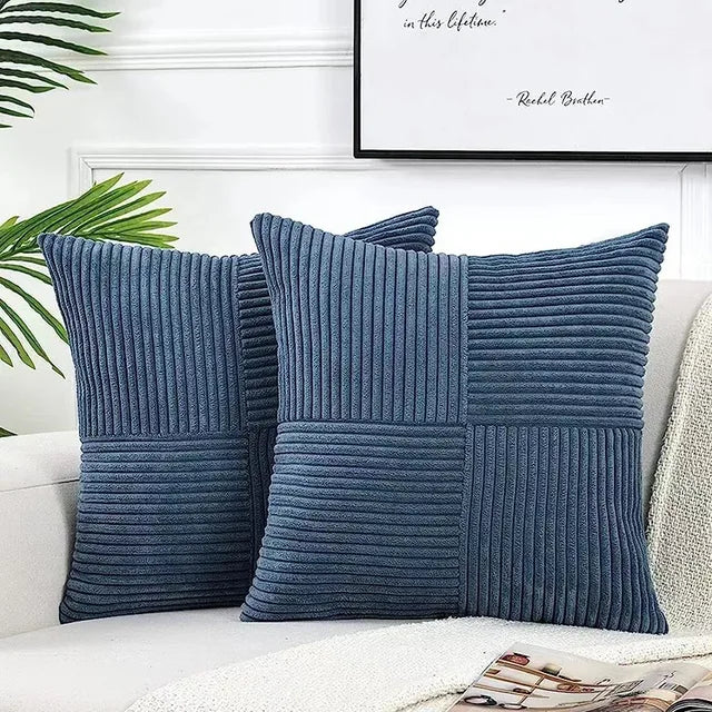 Elvessa Minimalistisch Cord Kissenbezug-Set