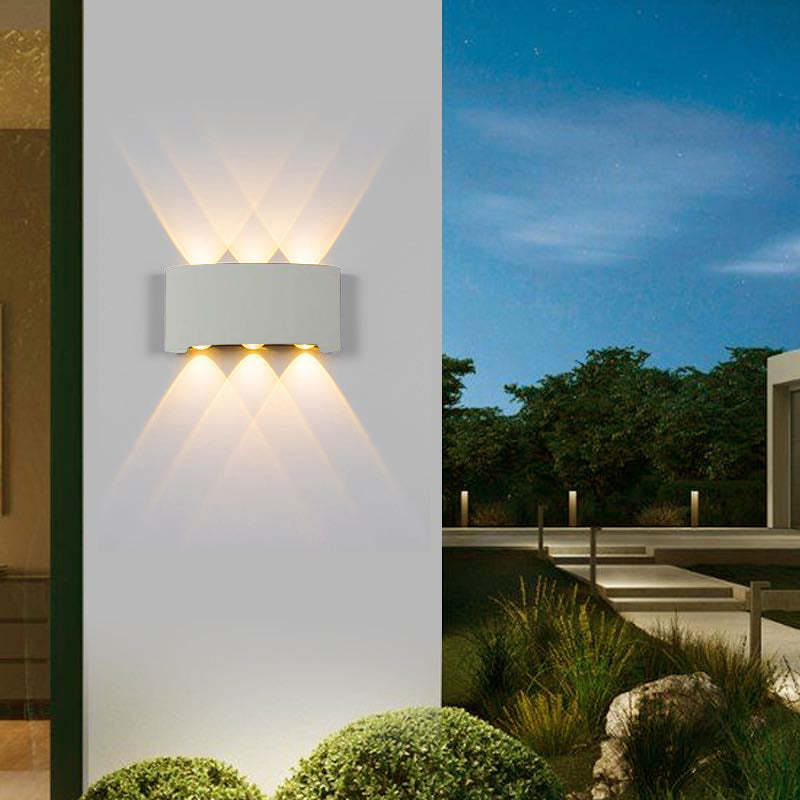 Rechteckige LED Außenwandleuchte Aluminium