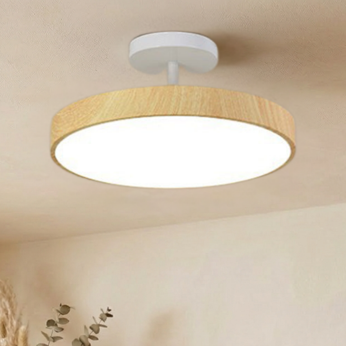Talvara Minimalistisch Holzoptik Deckenleuchte