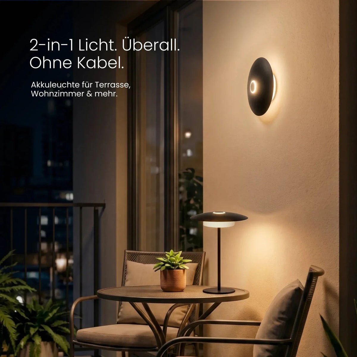 Omberia Minimalistisch Akku Tischleuchte