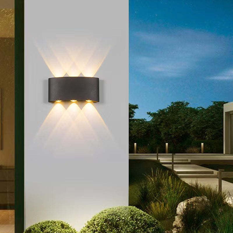 Rechteckige LED Außenwandleuchte Aluminium