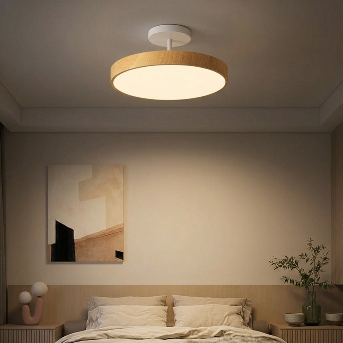 Talvara Minimalistisch Holzoptik Deckenleuchte