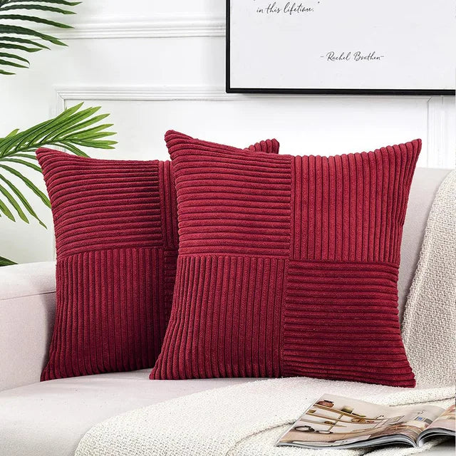 Elvessa Minimalistisch Cord Kissenbezug-Set