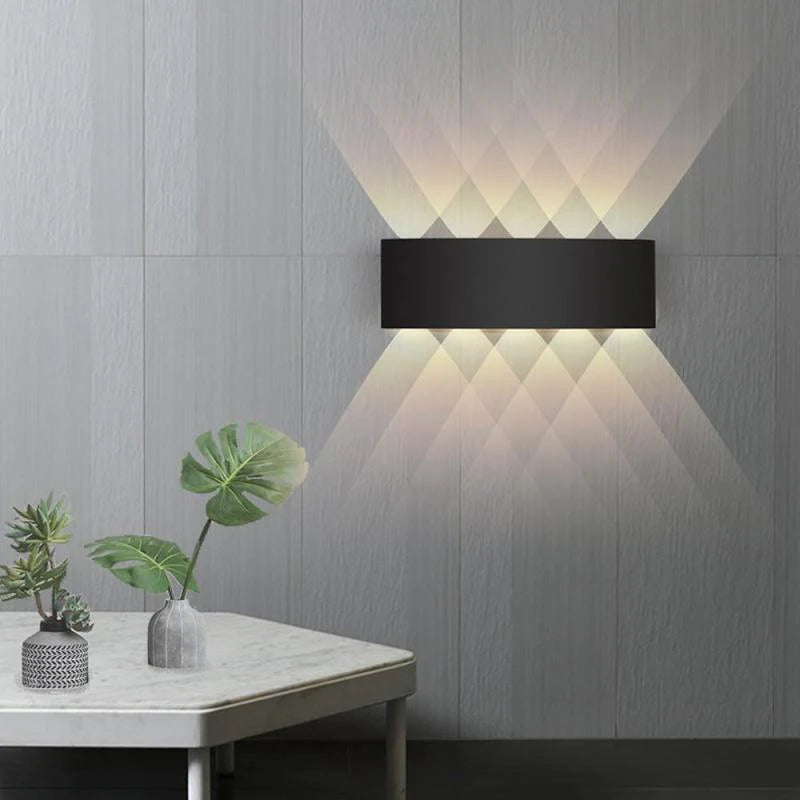 Rechteckige LED Außenwandleuchte Aluminium