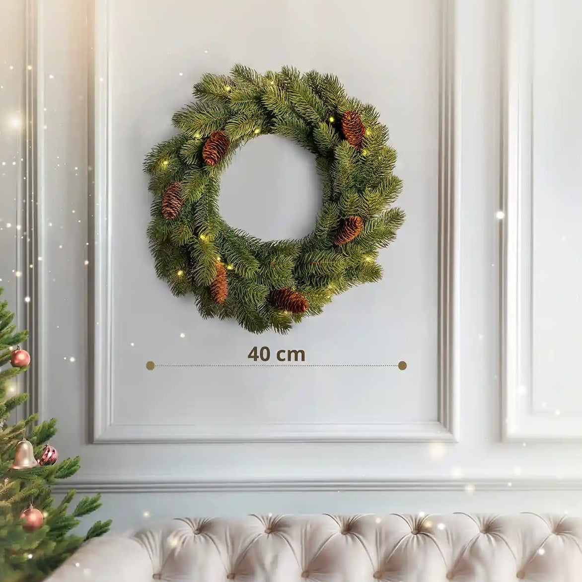 Kervana Klassisch PE LED-Weihnachtskranz