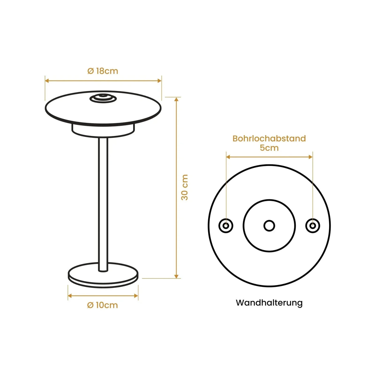 Omberia Minimalistisch Akku Tischleuchte