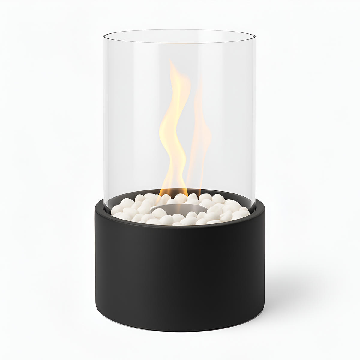 Rinvelda Minimalistisch Metall Glas Tischkamin